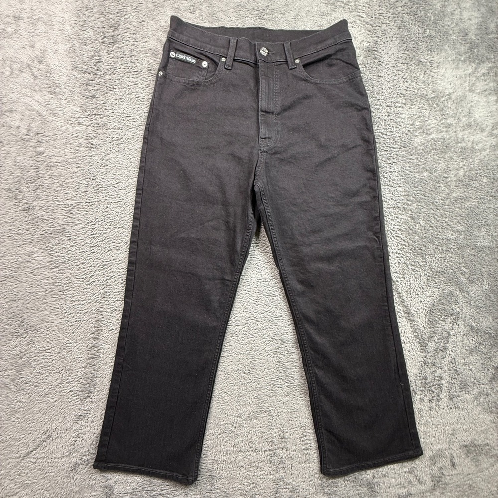 Calvin Klein High Rise Bootcut Jeans Black Denim Stretch Womens 29x28